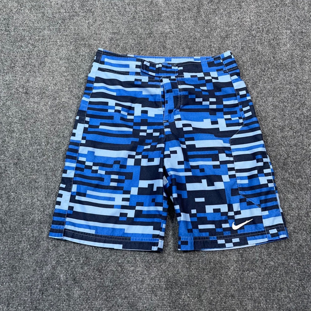 Nike Digital Pixel Camo Board Shorts Mens M Cargo Pocket Unlined Blue 533242-409